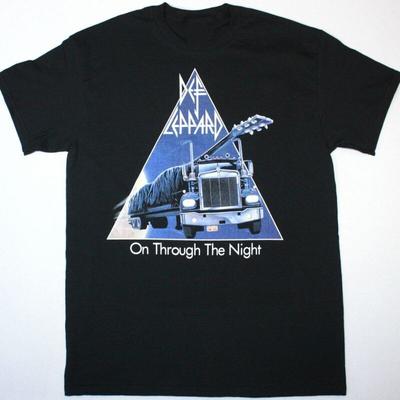 DEF LEPPARD ON THROUGH THE NIGHT  Black Men All Size  T-shirt A315
