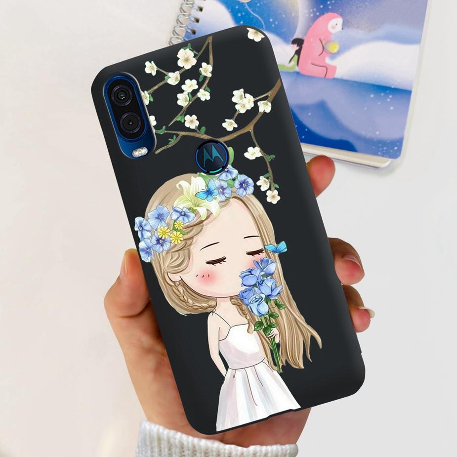 For Motorola One Vision Case Cute Cat Butterfly Cover Soft TPU Phone Cases For Motorola One Vision Onevision Fundas 6.3   Bumper Motorola One Vision
