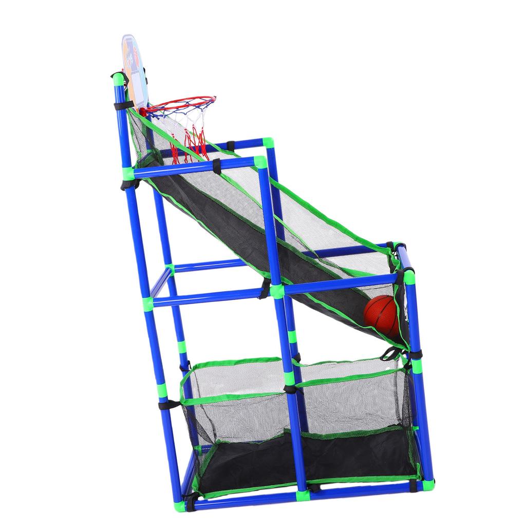 Basketball Game Set Easy Set Up Plastic Basketball Hoop with 4 Balls Air Pump for Indoor Outdoor