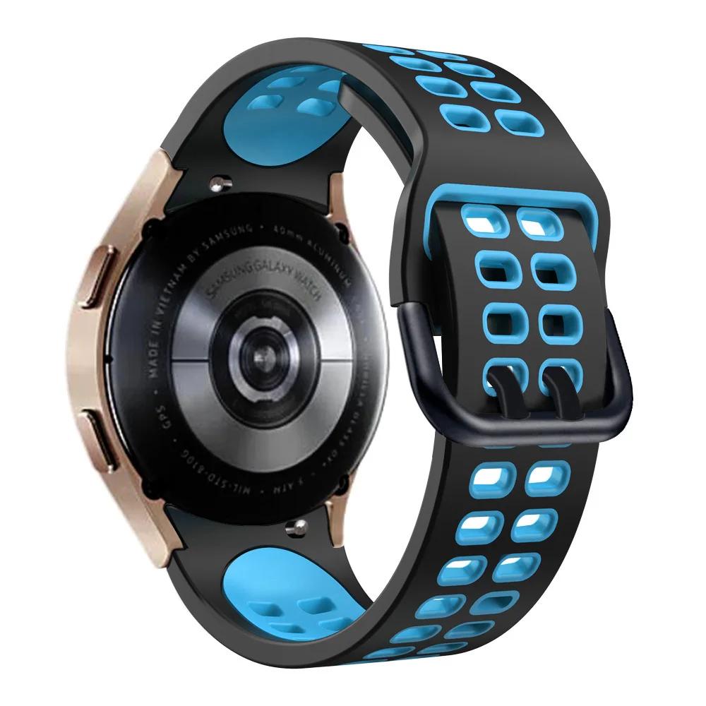 No Gap Silicone Strap for Samsung Galaxy Watch 7/6/5/4 44mm 40mm 5 Pro 45mm Two-Color Wristband Watch 6 4 Classic 47mm 43mm Band