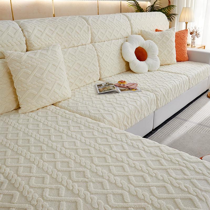 Winter Thick Plush Sofa Cover All Inclusive Anti Slip Detachable Washable Sofa Cover High Elasticity Furniture Protective Cover