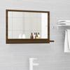 VidaXL Wall Mounted Bathroom Mirror Vanity Mirror Makeup Mirror Bathroom Interior Brown Oak 815638