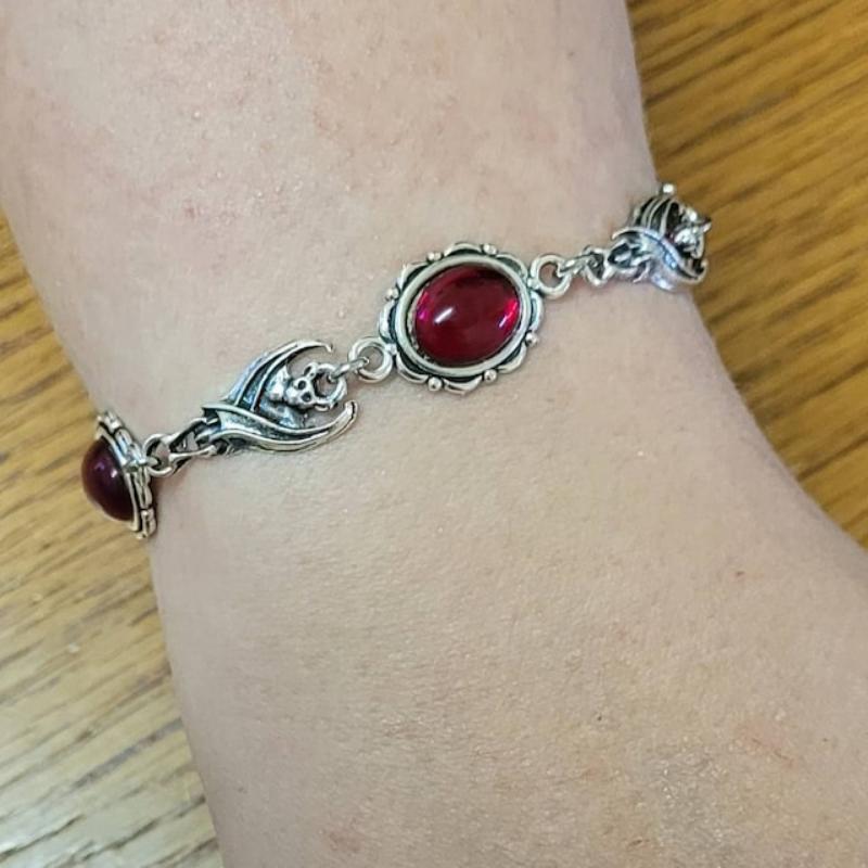 Nepalese Style Handmade Zinc Alloy Red Turquoise Bracelet Inlaid with Ruby Tibetan Bracelet Retro Turquoise Headgear
