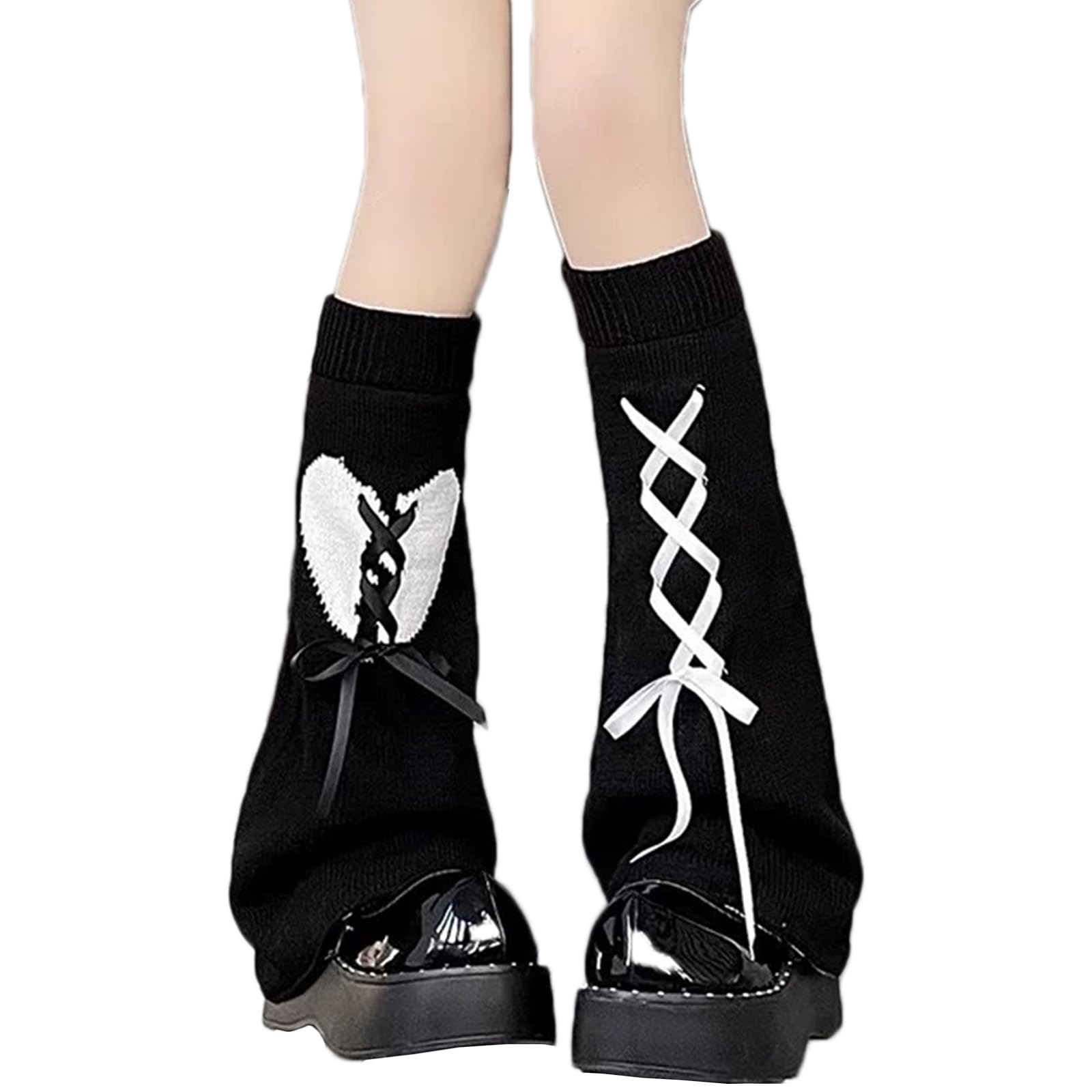

YANHUILAY Свободные штанины Холодные ноги Лодыжка Лолита Харадзюку Красивые Высокие Форменные Черные Носки, Гетры, Защита, Чехлы, Гетры, Толстые, Теплые, Носки, Милые, чёрный