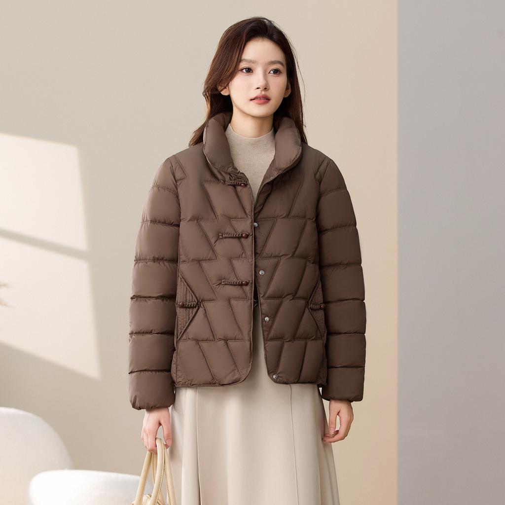 Women's Short Collar Cotton Jacket 2025 New Style Fashion Cotton Coat with Chinese Traditional Design Thick Outerwear