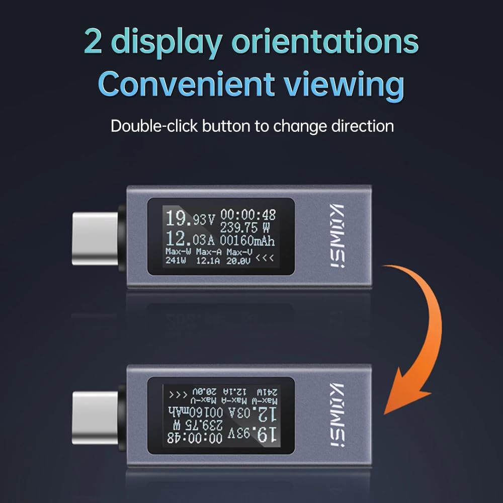 KWS-2301C Type-C Tester DC 4-30V Voltmeter Amperimetor Voltage Current Meter Ammeter Detector Power Bank Charger Indicator