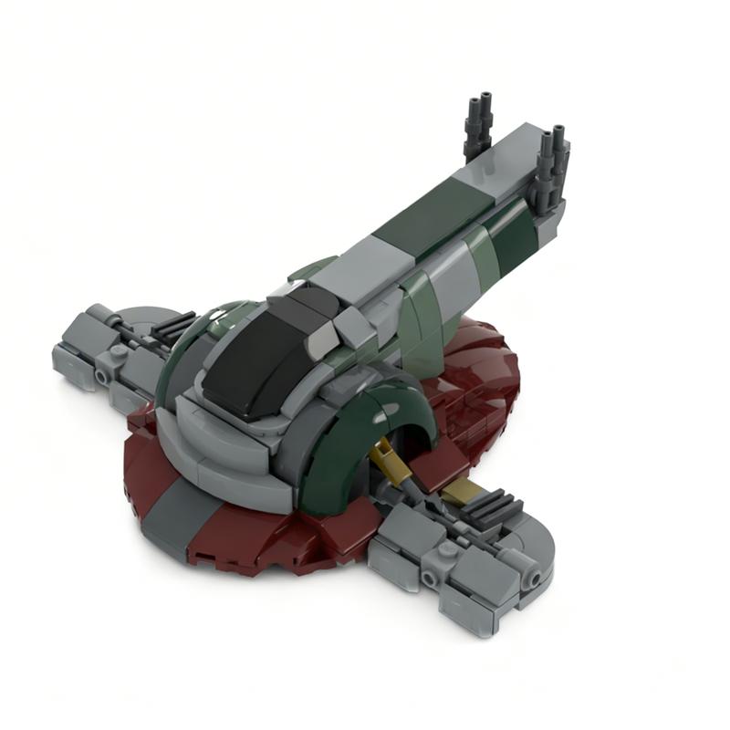 306PCS MOC Space Battle Outdated Midi Scale Slave 1 Hunter S Starship Model Custom Building Blocks DIY Assembly Gift Home Set
