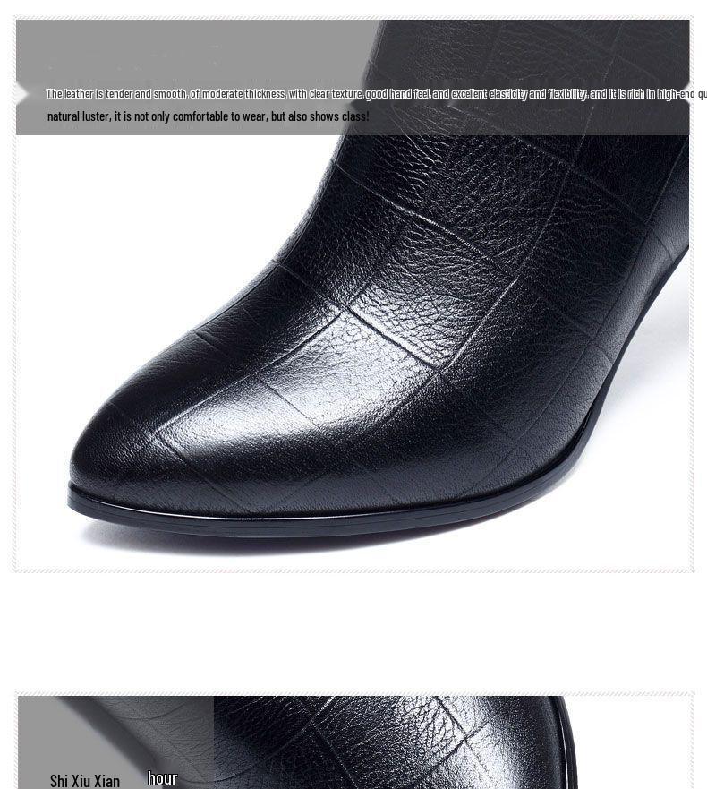 Botine de damă cu vârf ascuțit și toc gros, toamnă/iarnă 2025, botine Martin din piele moale cu căptușeală din lână