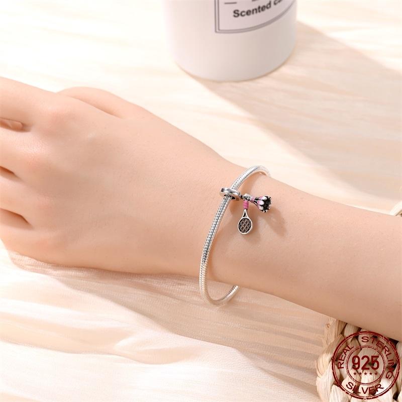 Kupfer DIY Perlen Fußball Badminton Fitness Serie Charm Passend für Pan Original Armband Für Frauen Schmuck Geburtstagsgeschenk