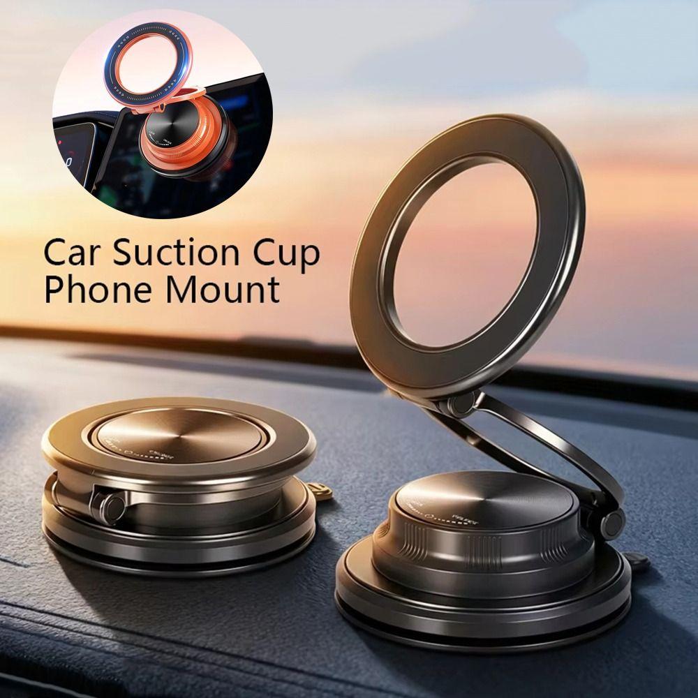Suction Cup Magnetic Car Phone Holder 360° Rotatable Auto Phone Bracket Navigation Stand Driving