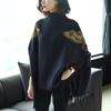 High Neck Bat Sleeve Knitted Sweater Poncho Women 2022Autumn and Winter New South Korean Loose Pullover Sweater Cape Female Coat