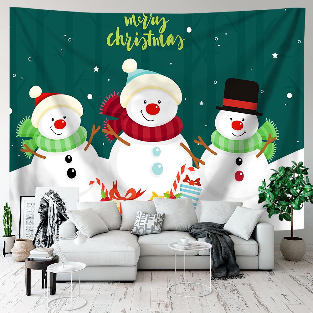 Cartoon Tapestry Christmas Wall Hanging Background Cloth Room Party Decoration