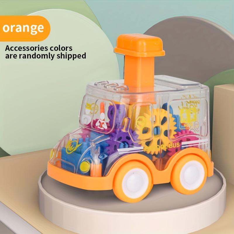 

Hand Press Gear Car Inertia School Bus Taxi Police Car Fire Truck Car Puzzle Glide Toy Birthday Gift Halloween Thanksgiving Christmas Transparent Orange