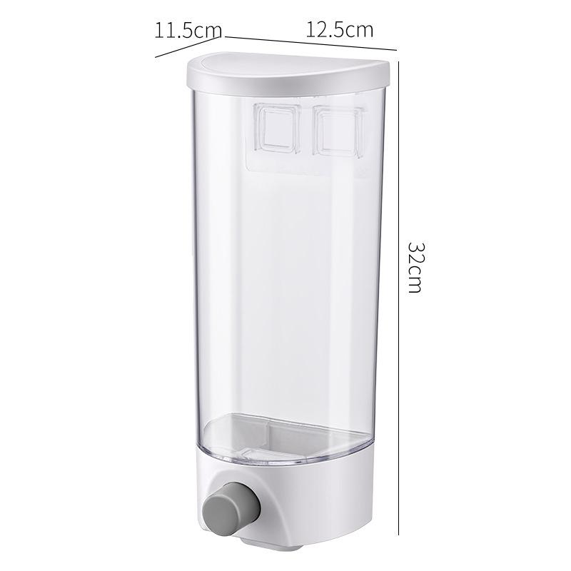 1.5L Wall Mounted Separate Rice Bucket Kitchen Cereal Dispenser Transparent Grain Jar Food Storage Box Container Sealed Tanks