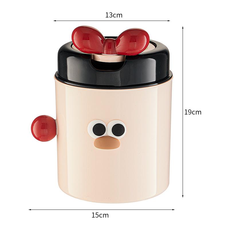 Desktop Trash Can Mini Cartoon Open-cover Storage Bucket Office Living Room Coffee Table Dressing Table Small Paper Basket