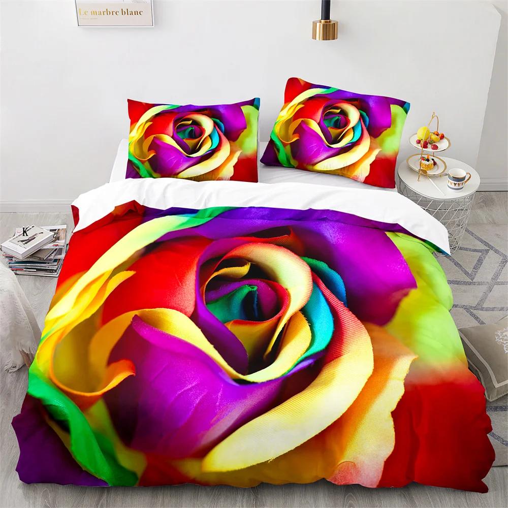 Valentine'S Day King Queen Duvet Cover Angel Cupid Bedding Set For Teens Adults Romantic Couple 2/3 Pcs Polyester Quilt Cover