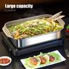 Deep Rectangular Baking Pan Stainless Steel Pan, with Handles, Heavy-Duty Tray, Commercial Grade High Temperature Resistant Durable Kitchenware,