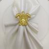 12PCS Gold Metal Sea Turtle Napkin Rings Ocean Coastal Serviette Holders Table Decor For Hotel Banquet Beach Party