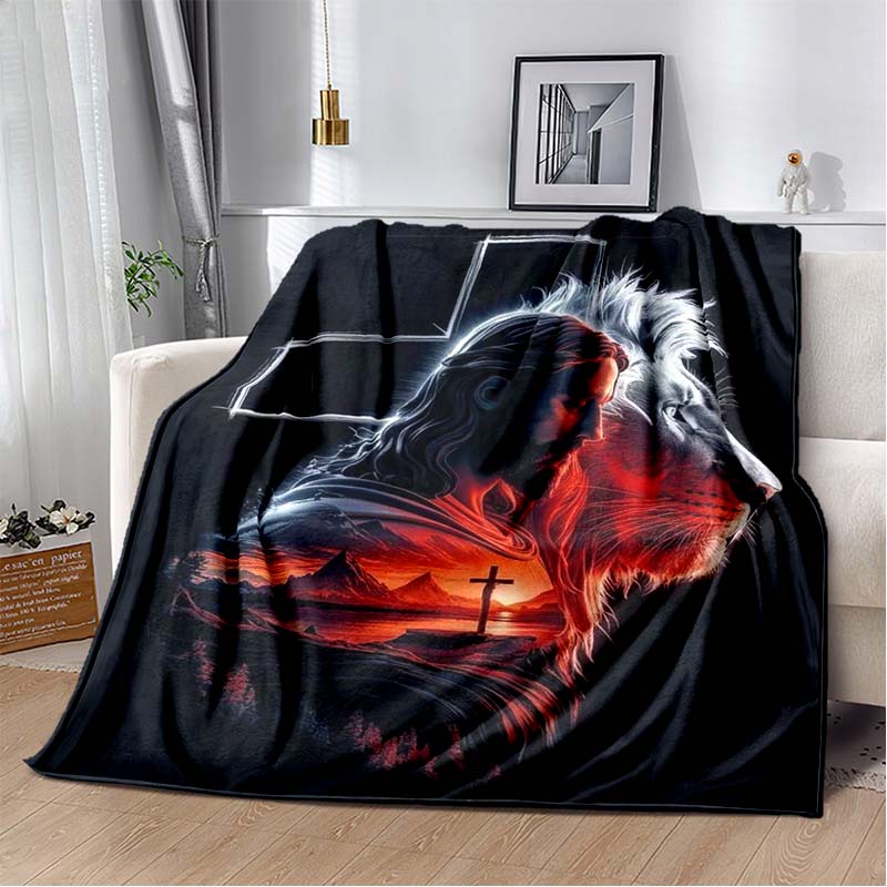 Retro Jesus Virgin Mary Art Flannel Blanket,Ultra Soft Warm Plush Throw for Home Bedroom Bed Sofa Cover Office Travel Gift Kid