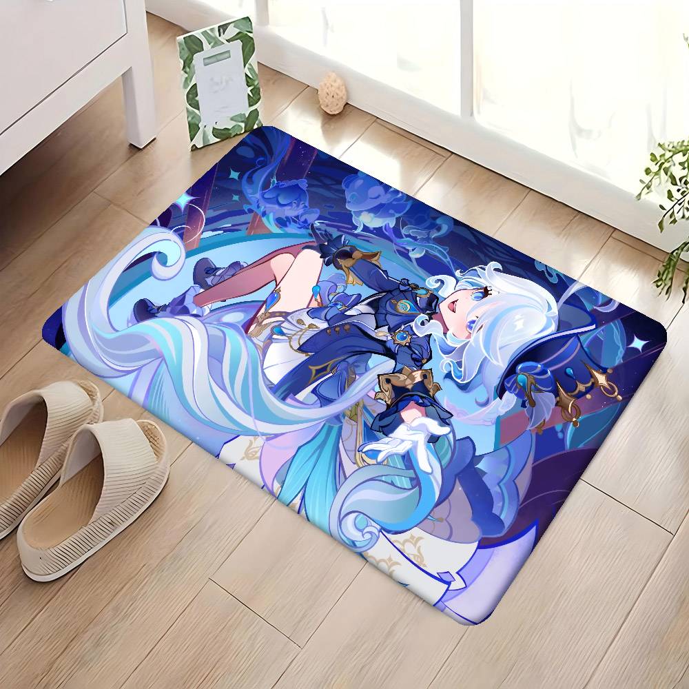 Furina Genshin Impact Entrance Door Mat Washable Non-Slip Living Room Sofa Chairs Area Mat Kitchen Welcome Doormat