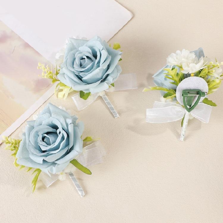 Classical Silk Wedding Corsage Lightweight Boutonniere For Suits Reusable Formal Event Accessory