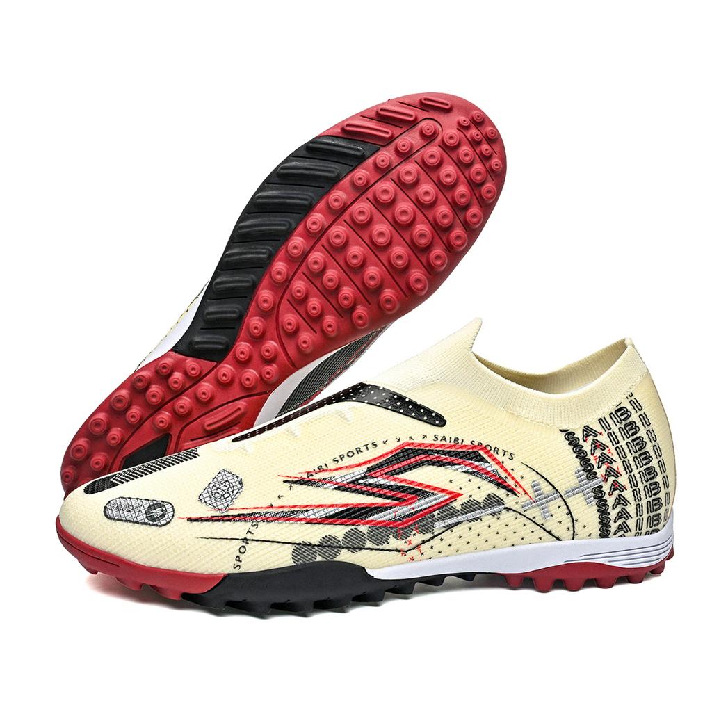 Unisex TF Turf Soccer Shoes Lightweight PU Fabric Upper Rubber Abrasion Resistant Sole Youth Daily Football Training