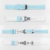 Swatch x Omega compatible rubber strap with type blue with white D-buckle, double-line (light lines)
