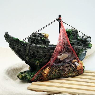 Aquarium Ornaments Decorations Resin Landscape Wreck Ship Decor Resin Boat Ornament Aquarium Accessories Decoration Gifts