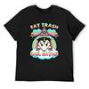 Eat Trash Hail Satan Raccoon T-Shirt Oversize T-shirts Man Cotton Graphic Tees Topping Oversized Shirts Men Graphic