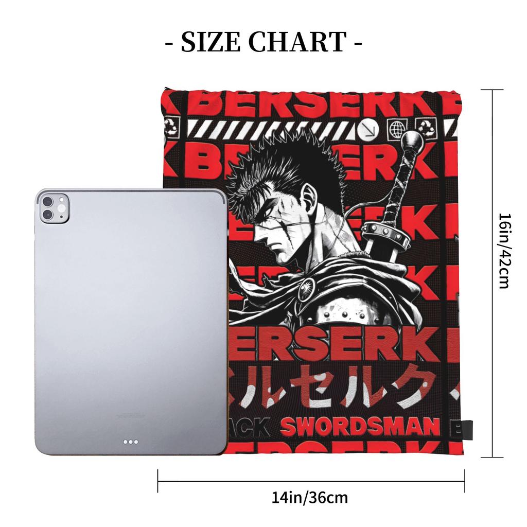 Custom B-Berserkes Drawstring Backpack Sports Gym Bag for Men Women Supernatural Shopping Sackpack