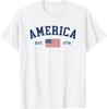 American Flag USA United States of America US 4th of July T-Shirt Make America Great Again Fashion Casual Short Sleeve T-shirt