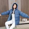 Women's Plus Size 8XL Solid Color Autumn Winter Padded and Thickened Hooded Down Jacket In The Long Section of Loose Casual Outerwear