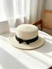 Womens Raffia Bow Sun Hat For Summer Beach Vacation Travel