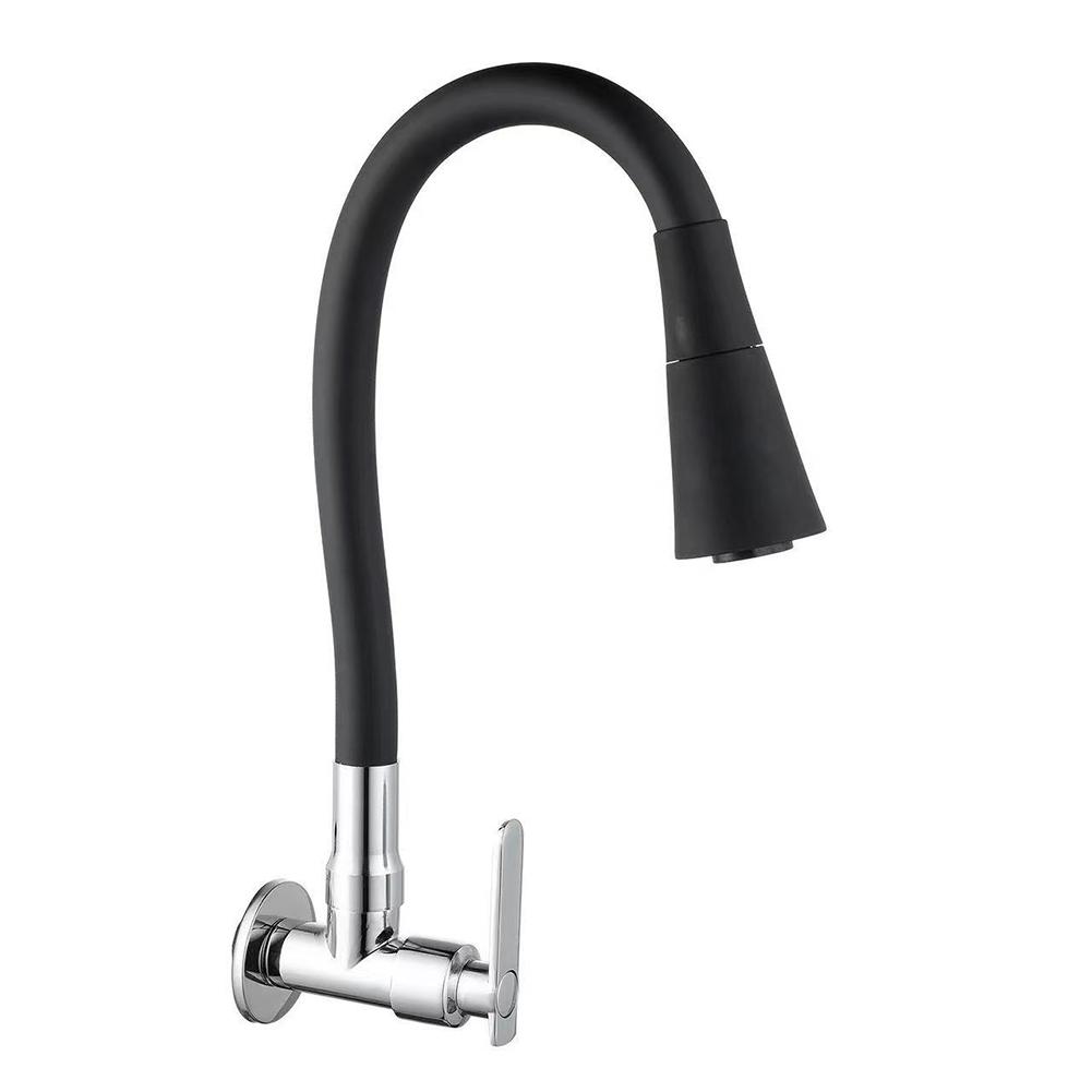 Easy Install Wall Mounted Kitchen Faucet with Rotatable Spout Design