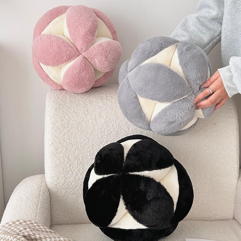 Nordic Style Plush Cushion With Piping For Living Room Decor And Bedside Use