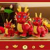 Adorable Peluche Dragon du Zodiaque Chinois 2024 Mascotte Rembourrée Coton PP Rouge