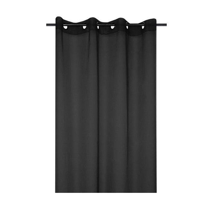 Voilage - Mona - 135 x 260 cm - Noir - 100% Polyester - Œillets métalliques