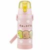 Skater Children's Stainless Steel Water Bottle, Direct Drinking, 480ml, Sumikko Gurashi, Child-Friendly, Lightweight Type, Girls, Cold Storage Only, 3