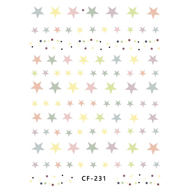 3D Cute Japanese Macaron Heart & Star Nail Stickers - Small Embossed Patterns
