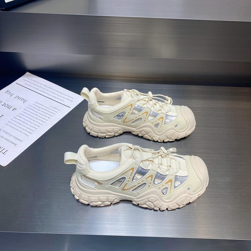 

Белый олень та же кожа уродливые милые туфли женская обувь 2025 весна новая уличная обувь для хайкинга папины спортивные туфли 40 абрикосовый