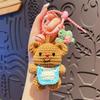 Cute Crochet Bouquet Mini Hand-knitted Flower Ring Car Bag Hanging Pendant Ornament Lover Valentine's Day gift Bag Charm