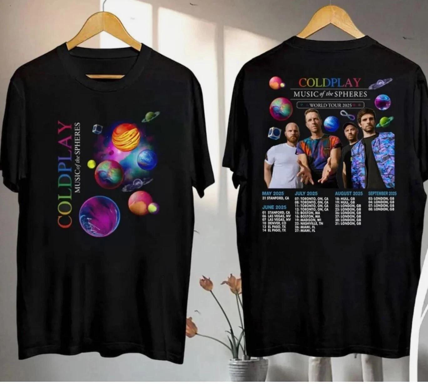 2 sides Coldplay Music Of The Spheres Tour 2025 Shirt Black Unisex S-5XL EM0612 S
