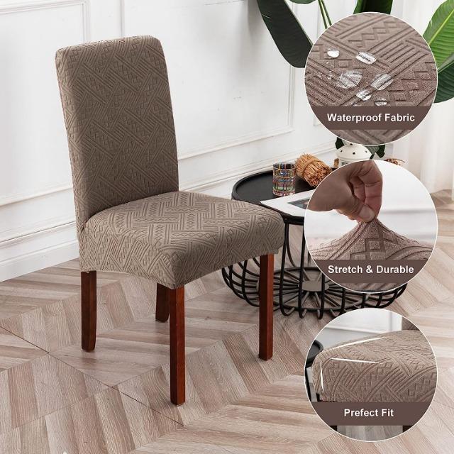 

Водонепроницаемый чехол на стул, эластичный однотонный чехол на стул, жаккардовый мягкий чехол на сиденье стула, защита для мебели для столовой, дома 1pc светло-желтого