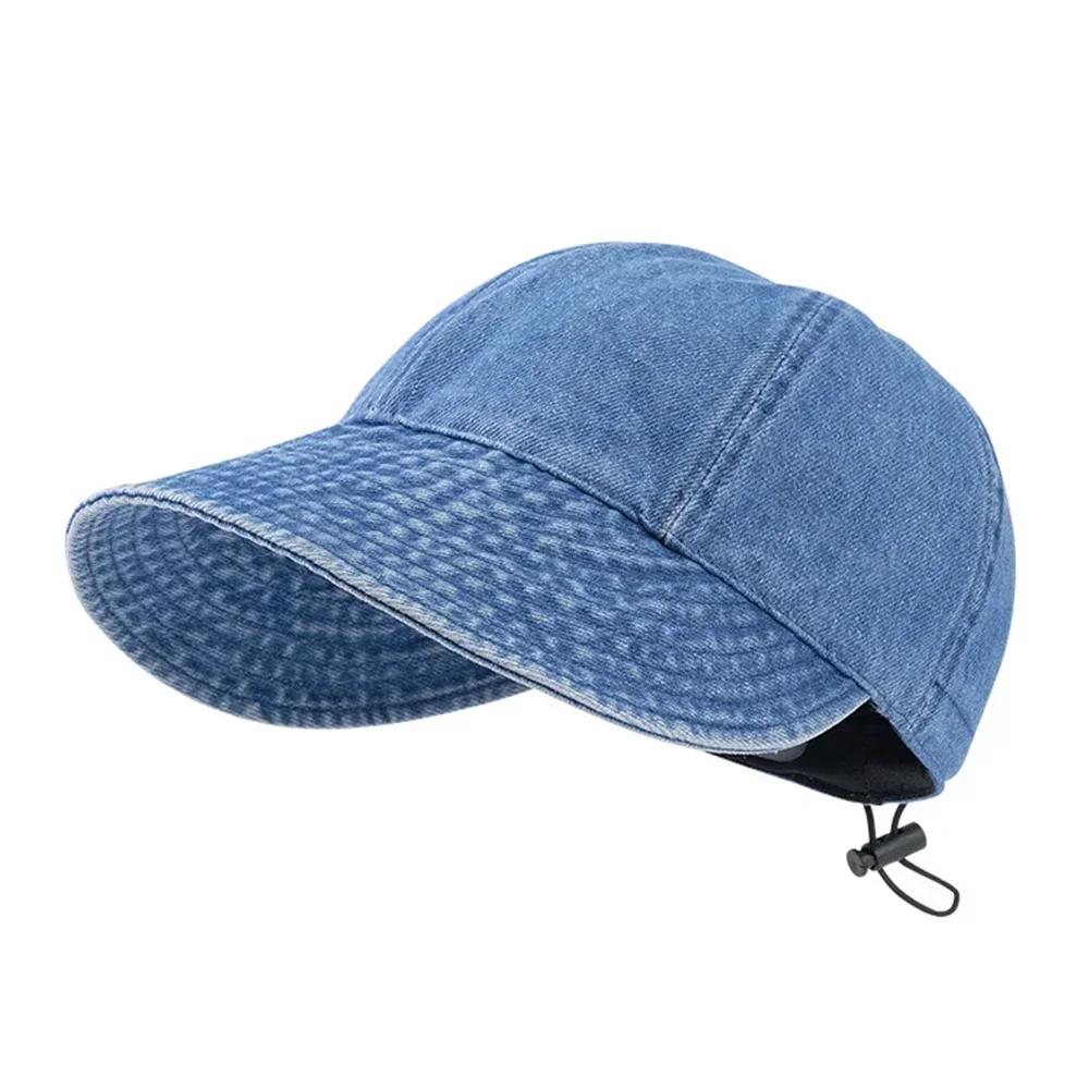 COTTON Foldable Wide Brim Sun Hat Drawstring Adjustable Caps for Men Women Beach Hats Summer Quick-drying Visors Fisherman Cap
