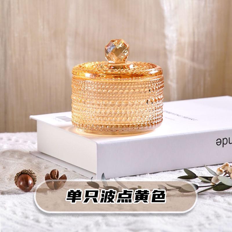 European Creative Luxury Crystal Glass Candy Jar with Lid Dried Fruit Jar Jewelry Storage Box Home Decoration Storage Jar