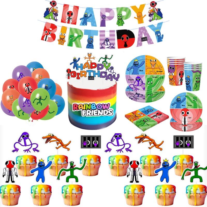 Rainbow Friends Roblox Party Supplies Banner Cake Topper Balloons Kids Birthday