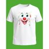 Women'S Clown Graphic T-Shirt - Red Nose, Big Eyes & Laughing Face Print, Casual Round Neck Short Sleeve Tee for Spring/Summer,
