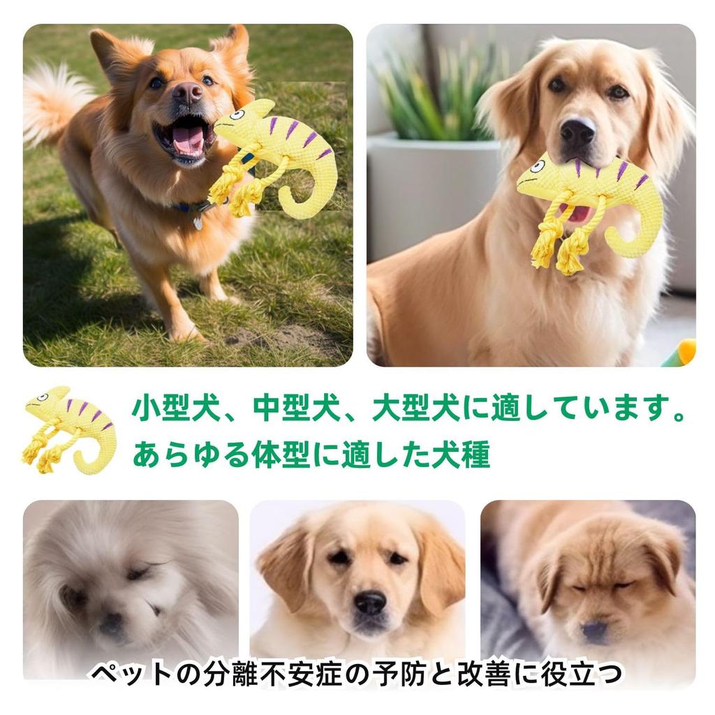 Durable Dog Chew Toy with Teething Plush for and Large Supports Relieves Chameleon Shape Sound, Effect, Toy, Break-Resistant, Pull-Resistant,