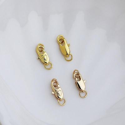 14K Gold Plated Heart & Fish Tail Spring Lobster Clasp Connector for Bracelets & Necklaces