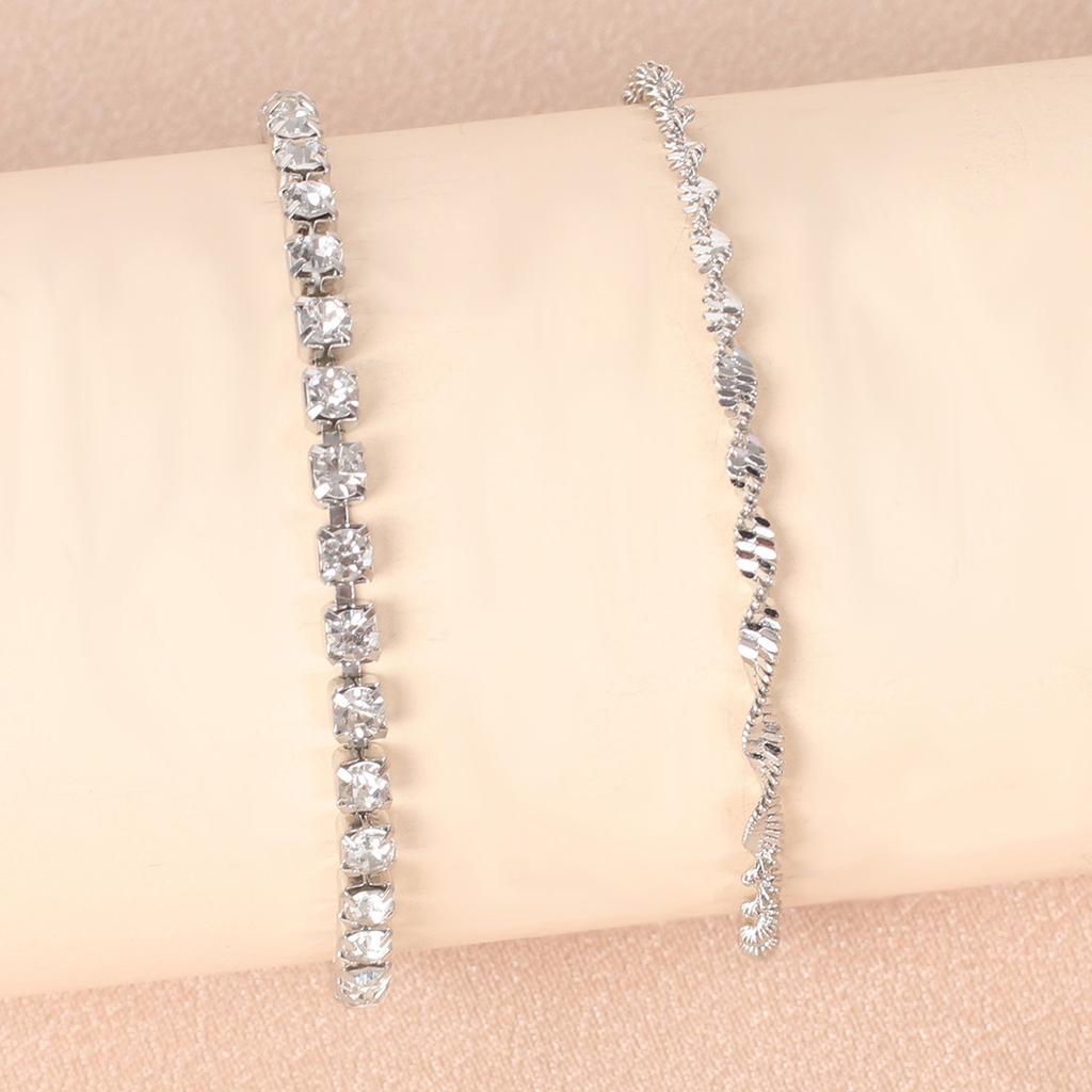 European and American metal Cuban chain hip-hop bracelet ins personalized niche design cold wind jewelry set